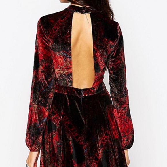 Free People Printed Burnout Velvet Backless Romper - Picture 8 of 15